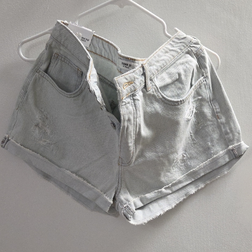 Forever 21 Faded Gray Denim Shorts